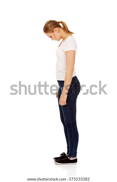 Side View Young Sad Woman Stock Photo (Edit Now) 373533382