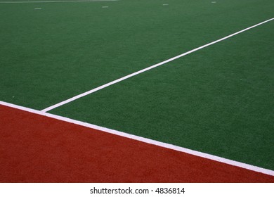 Sideline of a synthetic hockey field