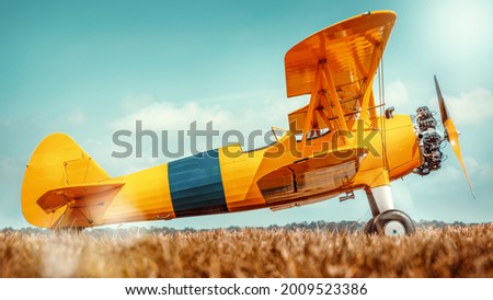 sideview of an historical biplane