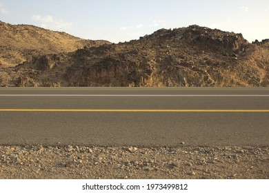 Sideview of roads along rocky desert