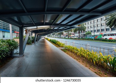 Sidewalk Along Ayala Avenue In Makati City, Philippines