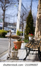 Sidewalk And Bench