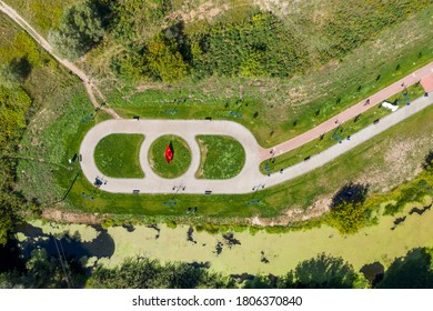 Sidewalk And Bike Path, Top View