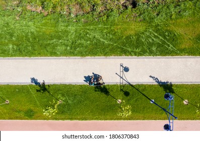 Sidewalk And Bike Path, Top View