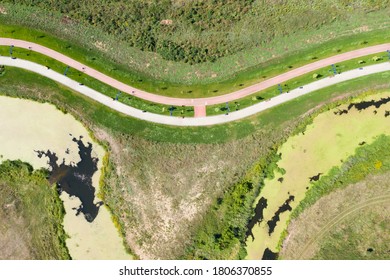 Sidewalk And Bike Path, Top View