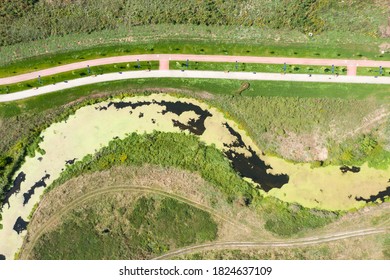 Sidewalk And Bike Path, Top View