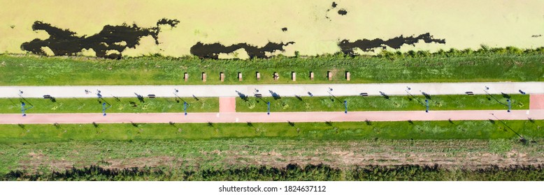 Sidewalk And Bike Path, Top View