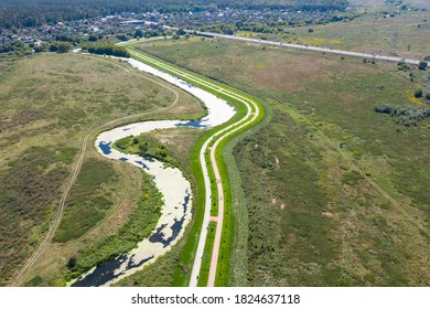 Sidewalk And Bike Path, Top View