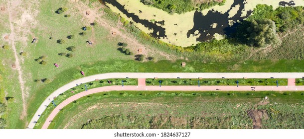 Sidewalk And Bike Path, Top View