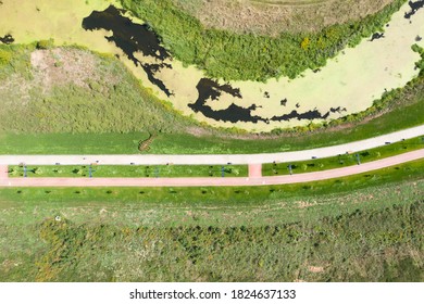 Sidewalk And Bike Path, Top View