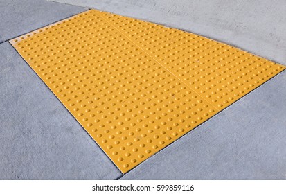 Sidewalk Curb Ramp With Anti Slip Pad.