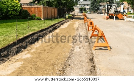 Sidewalk replacement and widening construction work in progress