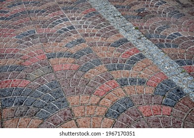 Sidewalk Road Made Of Colorful Paving Stones