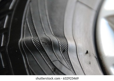 Sidewall Bulge Of A Winter Tyre