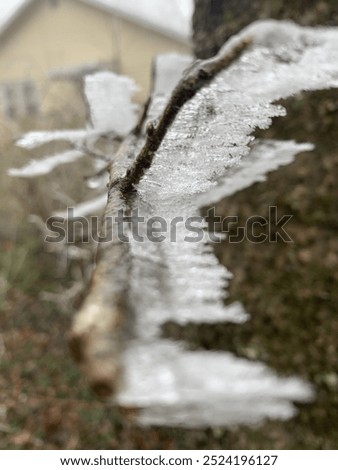Sideways icicles caused by wind in Sewanee, Tennessee. Shot on iPhone.