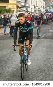 SIDMOUTH, ENGLAND, September 9, 2016: Ben Swift (Team Sky) Prior To Stage 6 Of The 2016 Tour Of Britain From Sidmouth To Haytor.