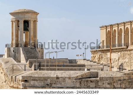 The Siege Bell War Memorial and Lower Barrakka Gardens, Valletta, Malta