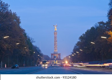 The Siegessaule is the Victory Column located on the Tiergarten at Berlin, Germany