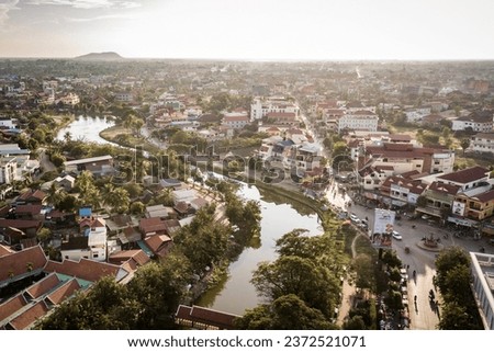 Siem Reap, Cambodia, aerial drone photograph