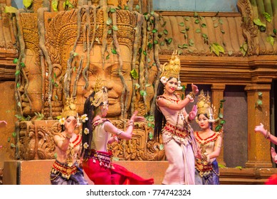 Siem reap, Cambodia - Apr 14, 2016 - Apsara Dance is the ancient classical dance form of Cambodia
