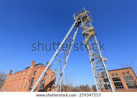 Siemianowice Slaskie, city in Upper Silesia (Gorny Slask) region of Poland. Industrial heritage park - former coal mine infrastructure.