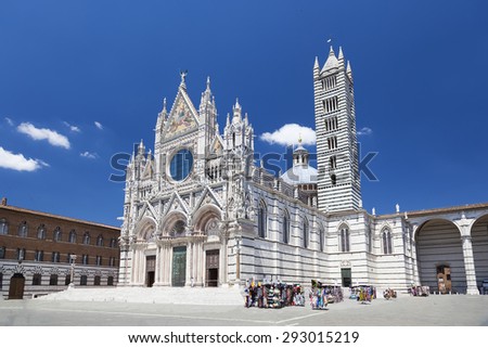 Siena cathedral in a sunny summer day, Tuscany, Italy, Europe.
