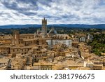 Siena Italy beautiful medieval city in Tuscany famous for landscape the Torre del Mangia Basilica of San Domenico the Monte dei Paschi bank and for the Palio di Siena horse races Churches sculptures