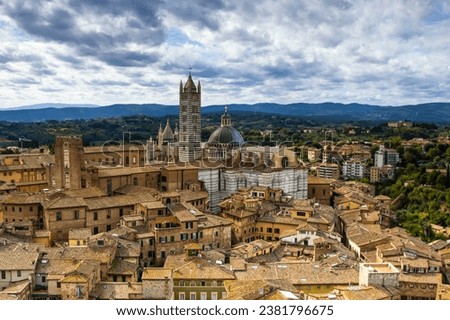 Siena Italy beautiful medieval city in Tuscany famous for landscape the Torre del Mangia Basilica of San Domenico the Monte dei Paschi bank and for the Palio di Siena horse races Churches sculptures