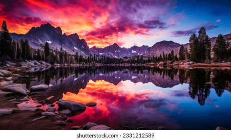 Sierra Nevada Mountains at Sunset - Powered by Shutterstock