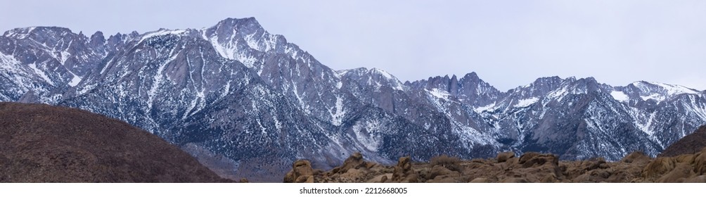 Sierra Nevada Mountains With A Winters Snow