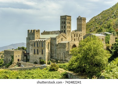 Sight Of The Ruins Of The Benedictine Abbey Of The Romanesque Art Close To The Cape Of Creus In Gerona, Spain.