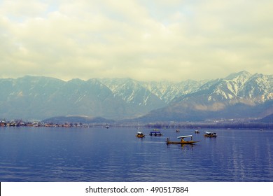 Sight Seeing Activity using boat at Dal Lake Srinagar During Winter on February 2014.