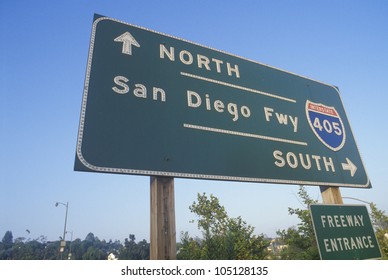 A Sign For The 405 San Diego Freeway Entrance