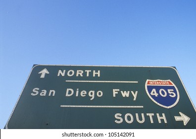 A Sign For The 405 San Diego Freeway