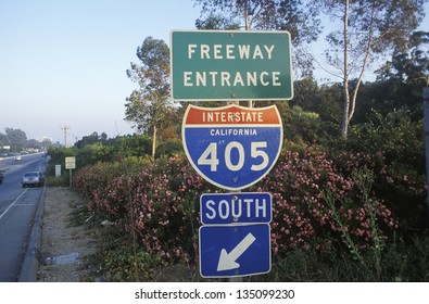 A Sign For The 405 San Diego Freeway Entrance