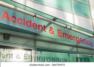 The Sign For An Accident And Emergency Department.