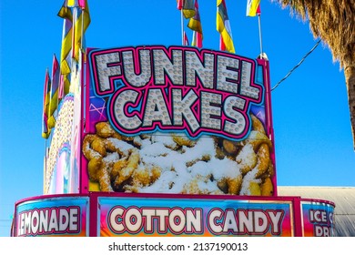 Sign Advertising Food At Small County Fair 