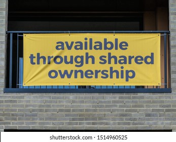 Sign Advertising New Apartments Available Through Shared Ownership