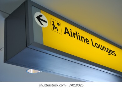 Sign For Airline Lounge