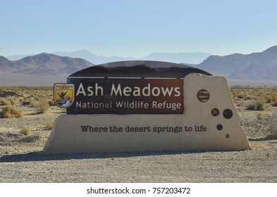 Sign For Ash Meadows National Wildlife Refuge