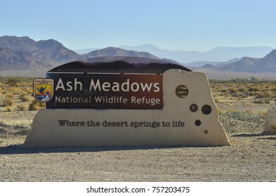 Sign For Ash Meadows National Wildlife Refuge