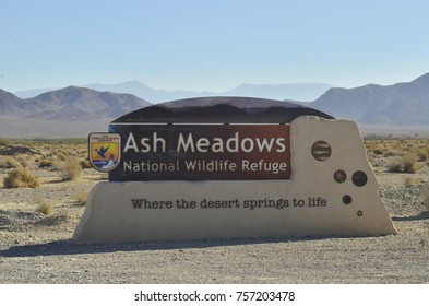 Sign For Ash Meadows National Wildlife Refuge