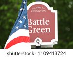 Sign of Battle Green in Lexington, MA