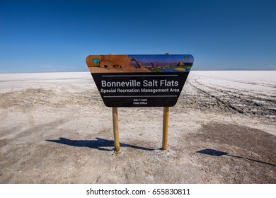 Sign Bonneville Salt Flats International Speedway. Utah. USA.  - Powered by Shutterstock