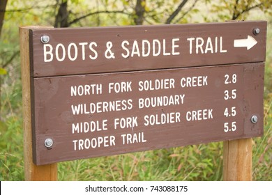 Sign For The Boots And Saddle Trail In Nebraska National Forest