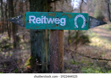 Sign For A Bridle Path Through The Forest