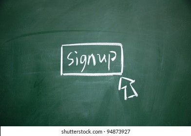 sign up button drawn with chalk on blackboard - Powered by Shutterstock - Get 15% off with code: PIKWIZARD15