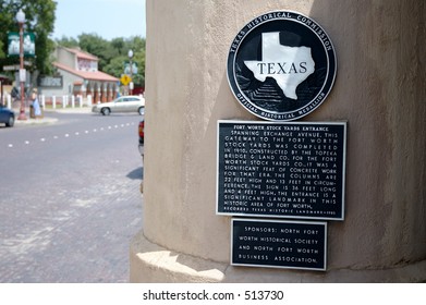 Sign By Entrance To The Fort Worth Stock Yards In Texas