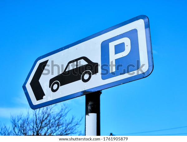 Sign to car park with car symbol in Wallasey Wirral\
March 2020