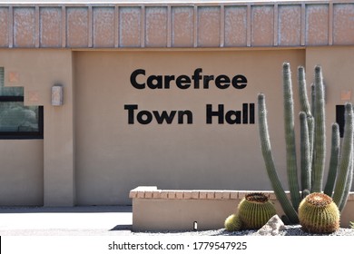 Sign For The Carefree Town Hall In Arizona